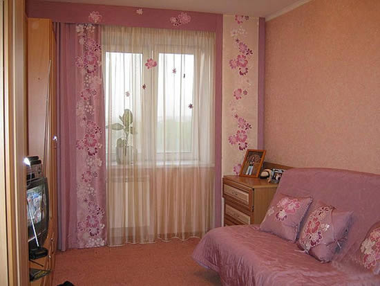 Декор штор цветами