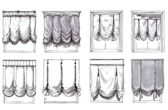 Разновидности австрийских штор