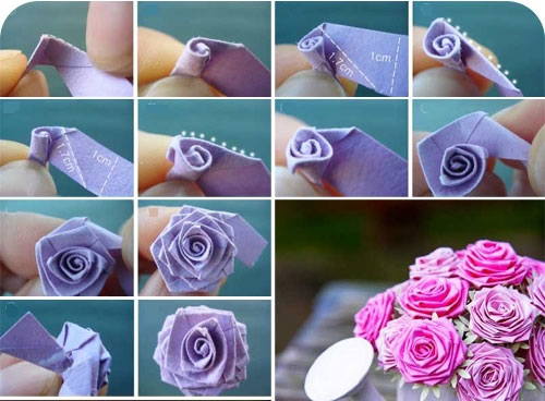 Схема изготовления цветка из ткани