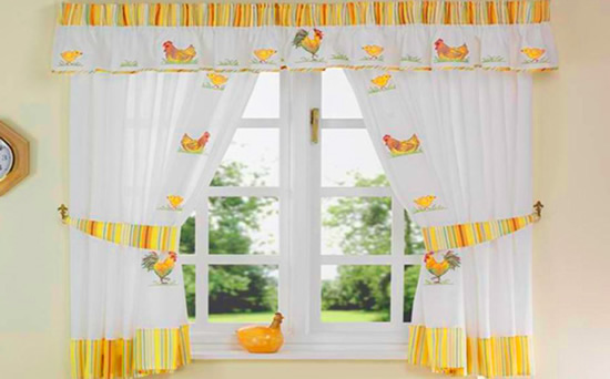 Бело-желтые шторы