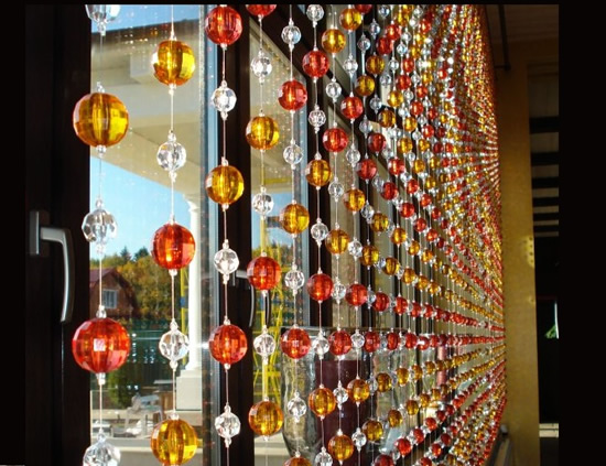 Нитяные шторы из бусин