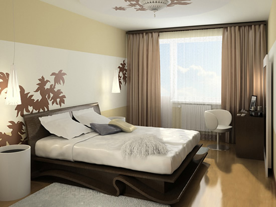 Стильные шторы в спальне