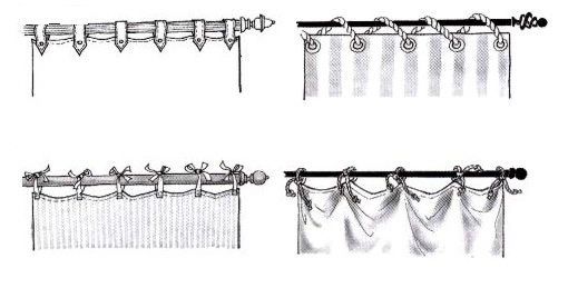Варианты занавесок на лентах