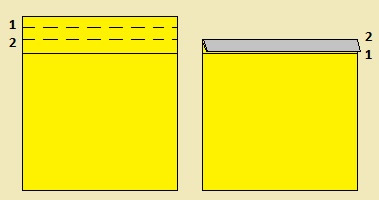 Схема подшива низа штор