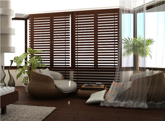 Горизонтальные жалюзи в интерьере